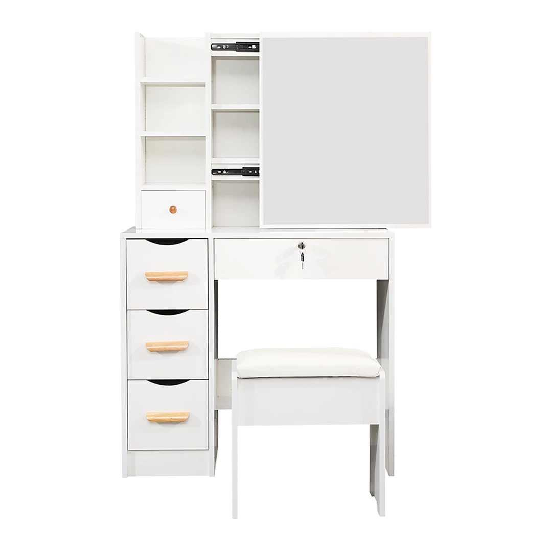 Palermo Dressing Table Makeup Table Stool Mirror Makeup Jewellery Organiser Cabinet Desk