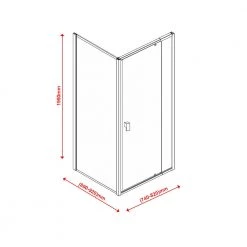 Della Francesca Front: (74~82) X 195cm Adjustable Semi Frameless Shower Screen In Chrome Side: (89~92) X 195cm DIY & Renovation