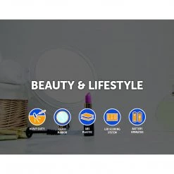 Randy & Travis Machinery Makeup Mirror With LED Light Standing Mirror Magnifying Tri-Fold Touch Home & Lifestyle