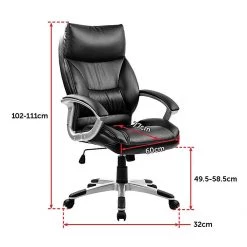 Palermo PU Leather Office Chair Executive Padded Black