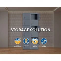 Salvatore Angelotti Six-Door Office Gym Shed Storage Lockers - Grey