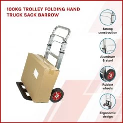 Randy & Travis Machinery DIY & Renovation 100kg Trolley Folding Hand Truck Sack Barrow