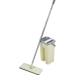 Randy & Travis Machinery Home & Lifestyle 4x Microfiber Pads Flat Mop Bucket Kit 360 Rotating Self Wash Cleaning