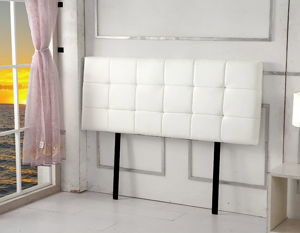 Palermo Furniture Queen PU Leather Bed Deluxe Headboard Bedhead - White