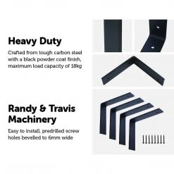 Randy & Travis Machinery Heavy Duty Shelf Bracket, 15cm X 25cm 4-Pack Furniture