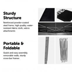 Randy & Travis Machinery 3x6m Popup Gazebo Party Tent Marquee Black