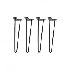 Randy & Travis Machinery Set Of 4 Industrial Retro Hairpin Table Legs 12mm Steel Bench Desk - 41cm