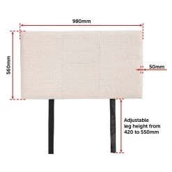 Palermo Furniture Single Beige Linen Fabric Bed Headboard Bedhead