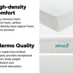 Palermo King Single Mattress 30cm Memory Foam Green Tea Infused CertiPUR Approved Furniture