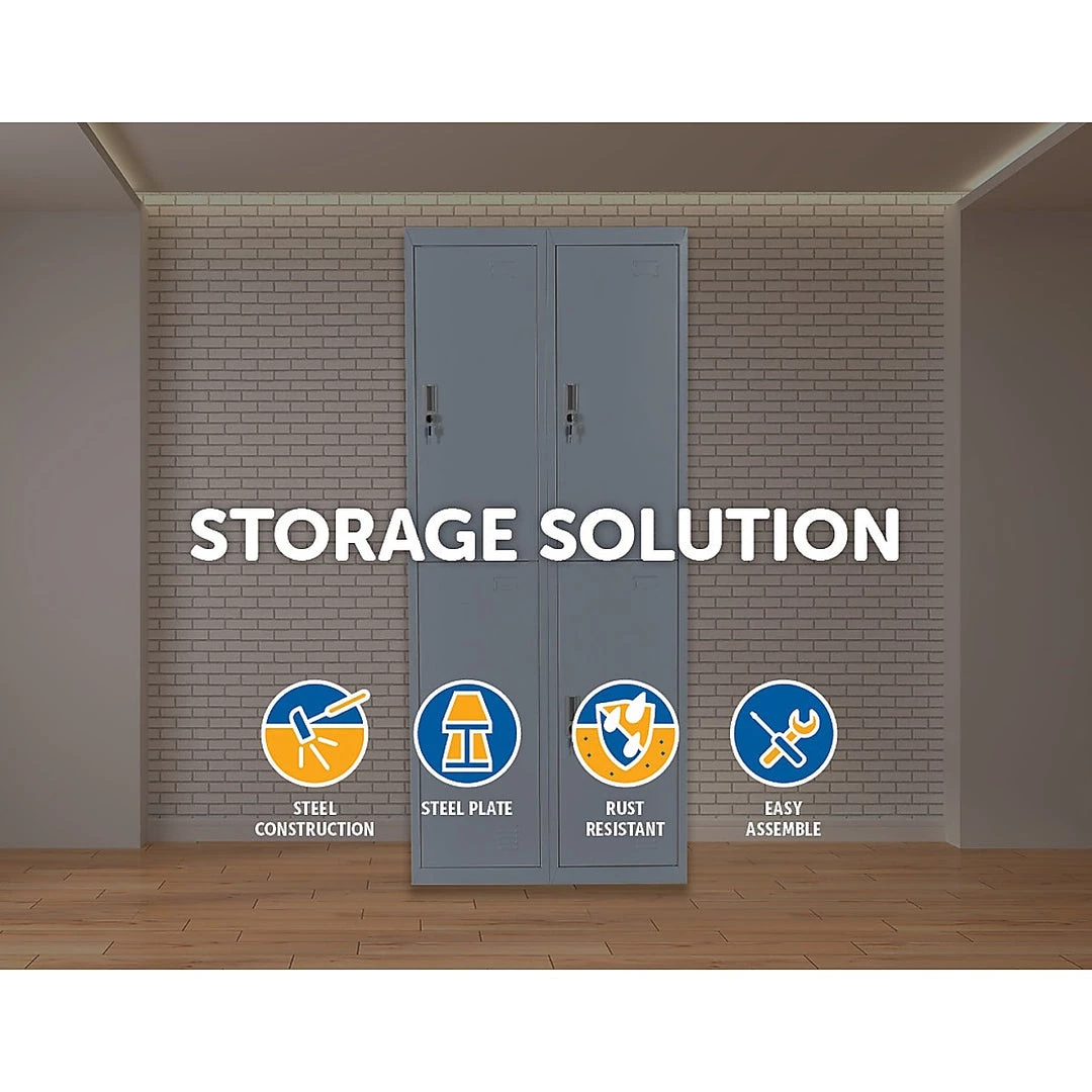 Salvatore Angelotti Furniture Four-Door Office Gym Shed Storage Locker