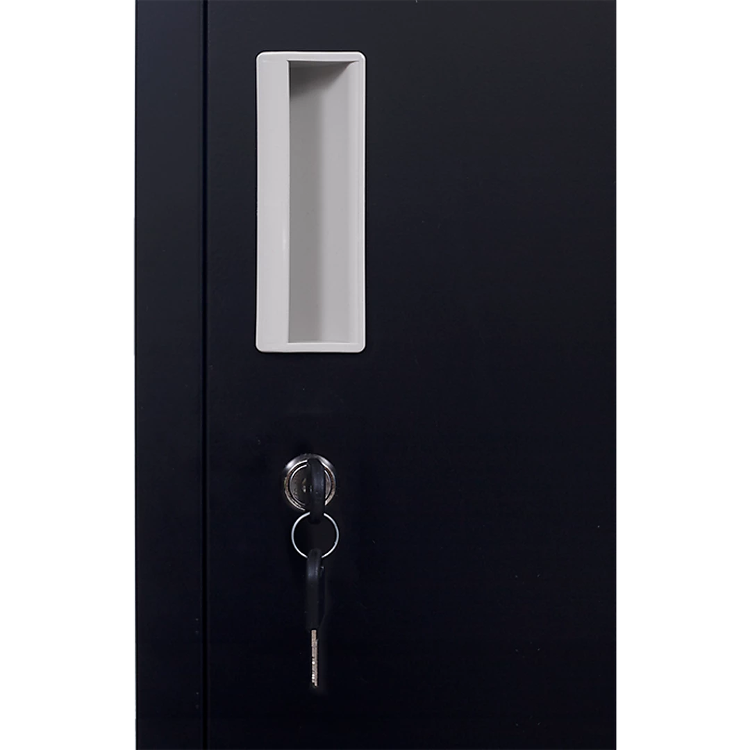 Salvatore Angelotti Furniture Black 4-Door Locker For Office Gym Shed School Home Storage - Standard Lock With 2 Keys