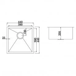 Brienz 440x440mm Stainless Steel Single Bowl Sink With Round Waste DIY & Renovation