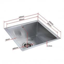 Brienz 440x440mm Stainless Steel Single Bowl Sink With Round Waste DIY & Renovation