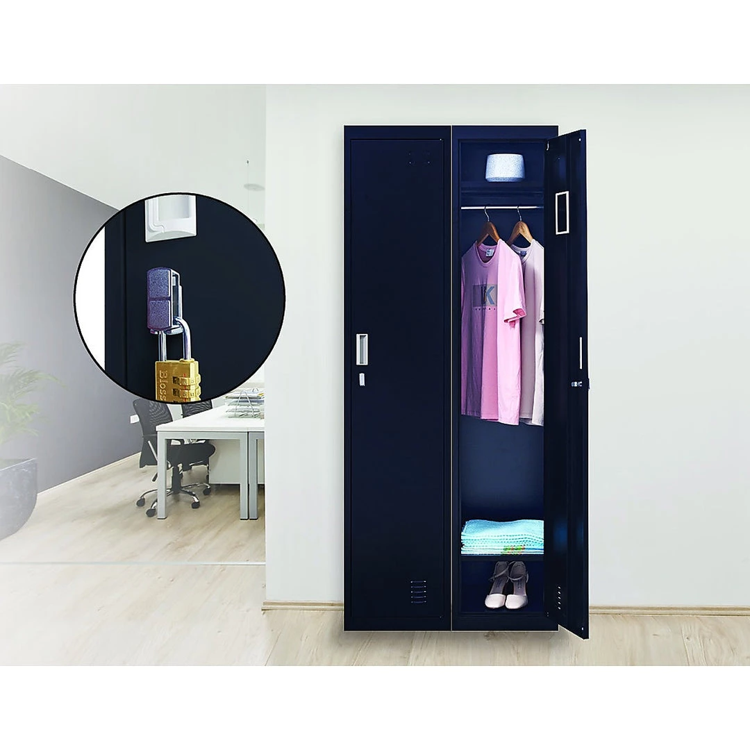 Salvatore Angelotti Black One-Door Office Gym Shed Clothing Locker Cabinet - Padlock-operated Furniture