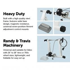 Randy & Travis Machinery Indoor Magnetic Bicycle Trainer Fitness Bike Resistance Cycling Training Stand Sports & Fitness