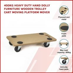 Randy & Travis Machinery 200kg Heavy Duty Hand Dolly Furniture Wooden Trolley Cart Moving Platform Mover DIY & Renovation