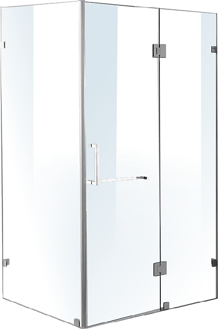 120 X 90cm Frameless 10mm Glass Shower Screen By Della Francesca CHROME Hinges/Brackets And SQUARE Handle DIY & Renovation