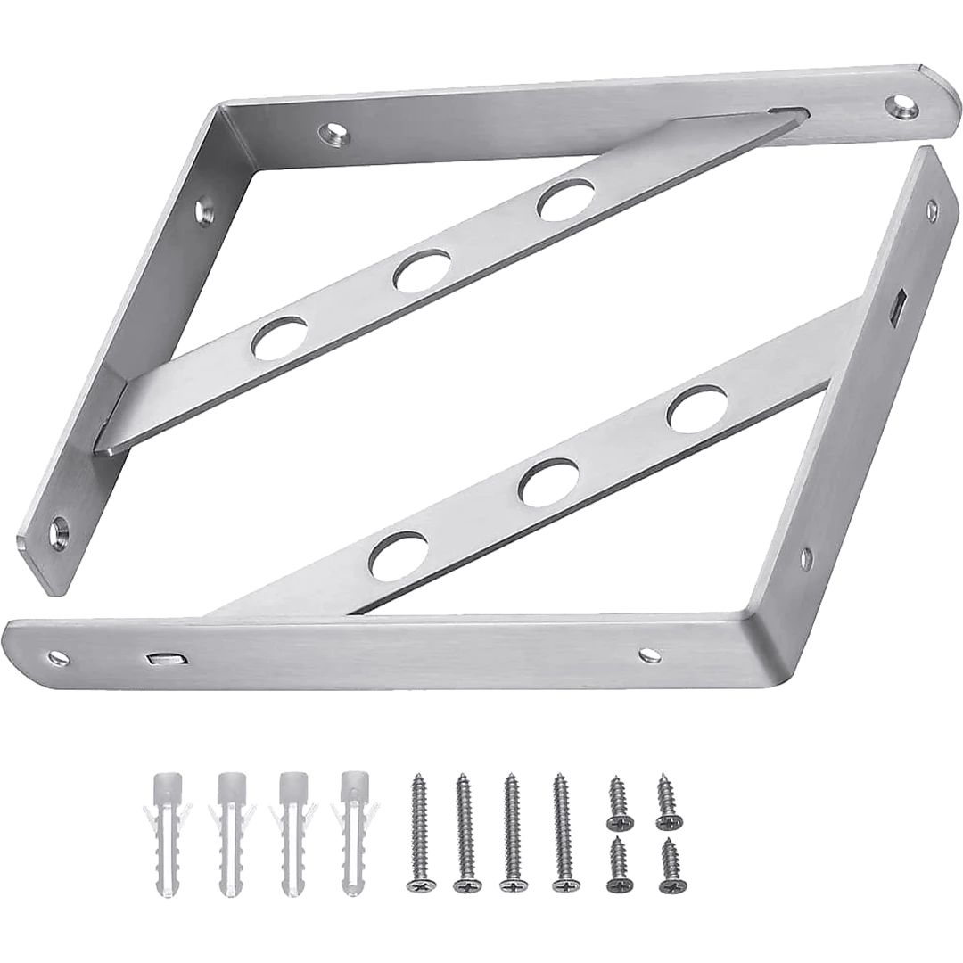 Randy & Travis Machinery Furniture L Bracket Heavy Duty Stainless Steel Solid Shelf Support Corner Brace 2-Pack