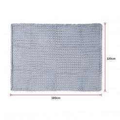 FactoryFast.com.au Home & Lifestyle Hand Knitted Chunky Blanket Thick Acrylic Yarn Blanket Home Decor Throw Rug - Grey