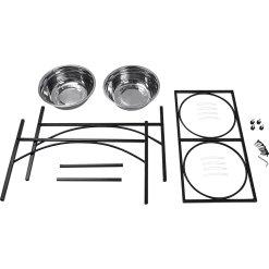 Brienz Dual Elevated Raised Pet Dog Puppy Feeder Bowl Stainless Steel Food Water Stand Home & Lifestyle