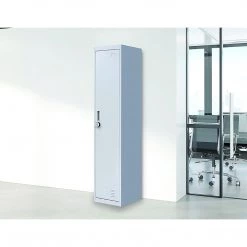 Salvatore Angelotti Furniture Grey One-Door Office Gym Shed Clothing Locker Cabinet - 4-Digit Combination Lock