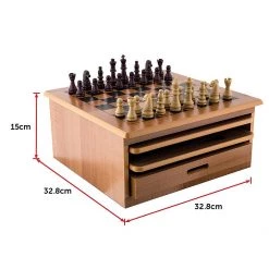 Randy & Travis Machinery 10 In 1 Wooden Chess Board Games Slide Out Checkers House Unit Set Games & Hobbies