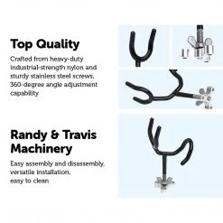 Randy & Travis Machinery 4PC Boat 20 Degree Angle Fishing Pole Rod Holder Mount