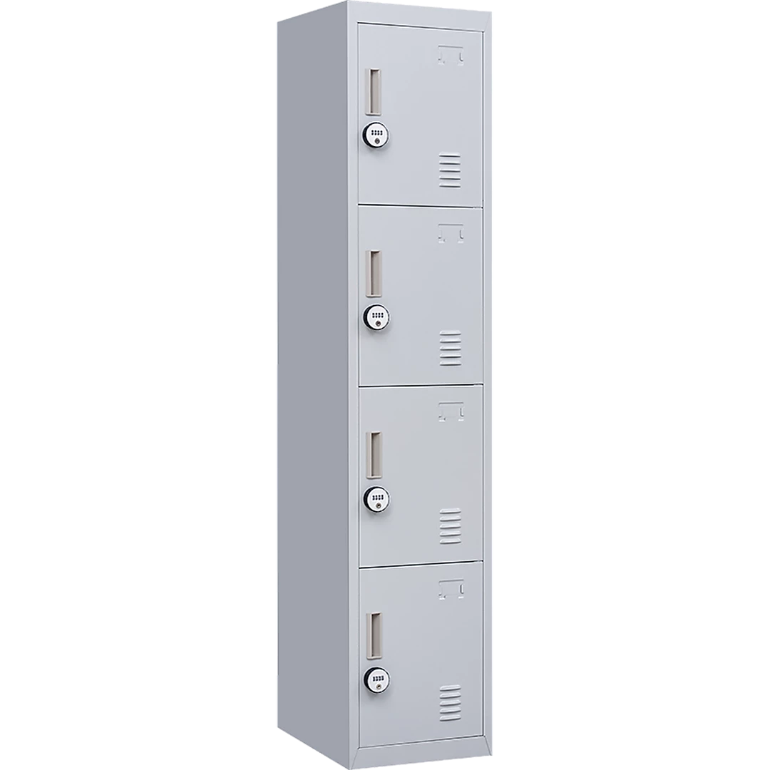 Salvatore Angelotti Grey 4-Door Locker For Office Gym Shed School Home Storage - 4-Digit Combination Lock
