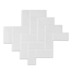 Randy & Travis Machinery Tiles 3D Peel And Stick Wall Tile Herringbone White ({{Size}} X 10 Sheets)