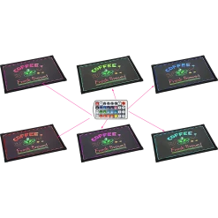 Randy & Travis Machinery 40x60cm LED Drawing Writing Board Remote Controlled Fluorescent Light Up Sensory Play Games & Hobbies