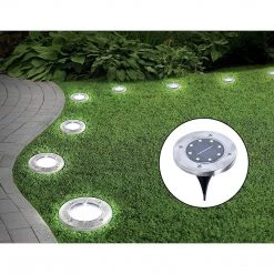Randy & Travis Machinery Home & Lifestyle 12x Solar Powered LED Buried Inground Recessed Light Garden Outdoor Deck Path