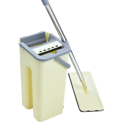 Randy & Travis Machinery Home & Lifestyle 4x Microfiber Pads Flat Mop Bucket Kit 360 Rotating Self Wash Cleaning