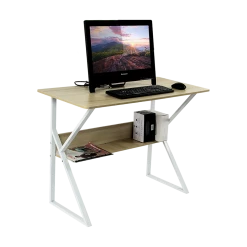 Randy & Travis Machinery Wood & Metal Computer Desk With Shelf Home Office Furniture
