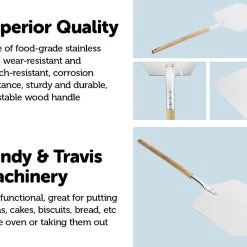 Randy & Travis Machinery Home & Lifestyle Profesional Pizza Oven Peel Paddle 90cm Wood Handle