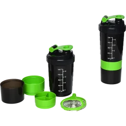 Randy & Travis Machinery 2x Protein Gym Shaker Premium 3 In 1 Smart Style Blender Mixer Cup Bottle Spider
