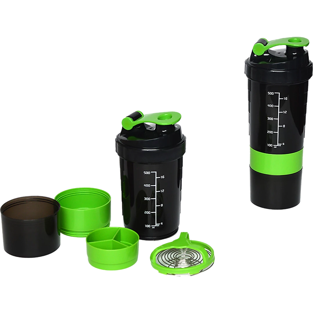 Randy & Travis Machinery 2x Protein Gym Shaker Premium 3 In 1 Smart Style Blender Mixer Cup Bottle Spider