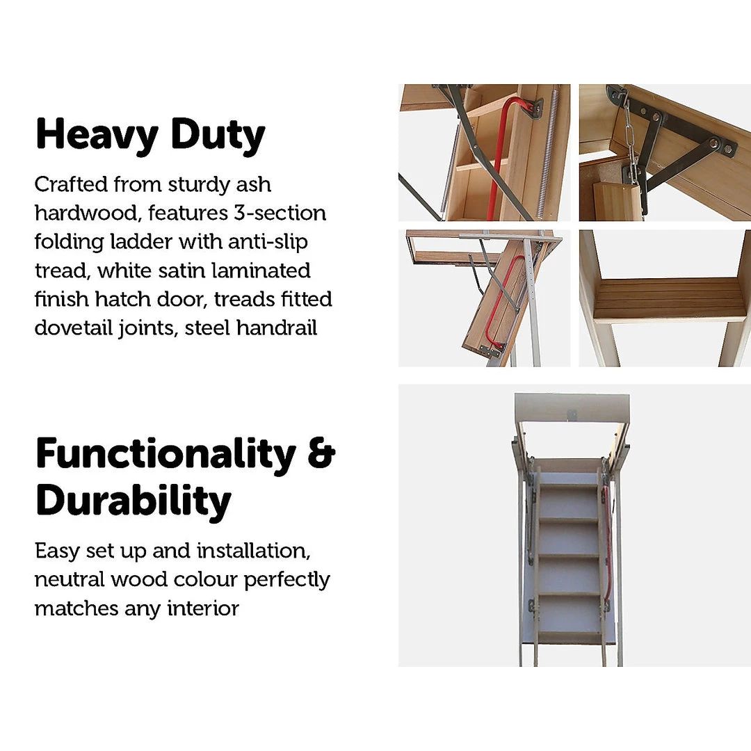 Randy & Travis Machinery DIY & Renovation Ash Hardwood Attic Loft Ladder