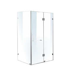 DIY & Renovation 120 X 70cm Frameless 10mm Glass Shower Screen By Della Francesca CHROME Hinges/Brackets And SQUARE Handle