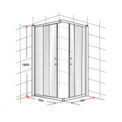 Della Francesca 1200 X 800mm Sliding Door Nano Safety Glass Shower Screen In CHROME