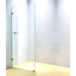 Della Francesca 70 X 200cm Frameless 10mm Safety Glass Shower Screen Gold Finish