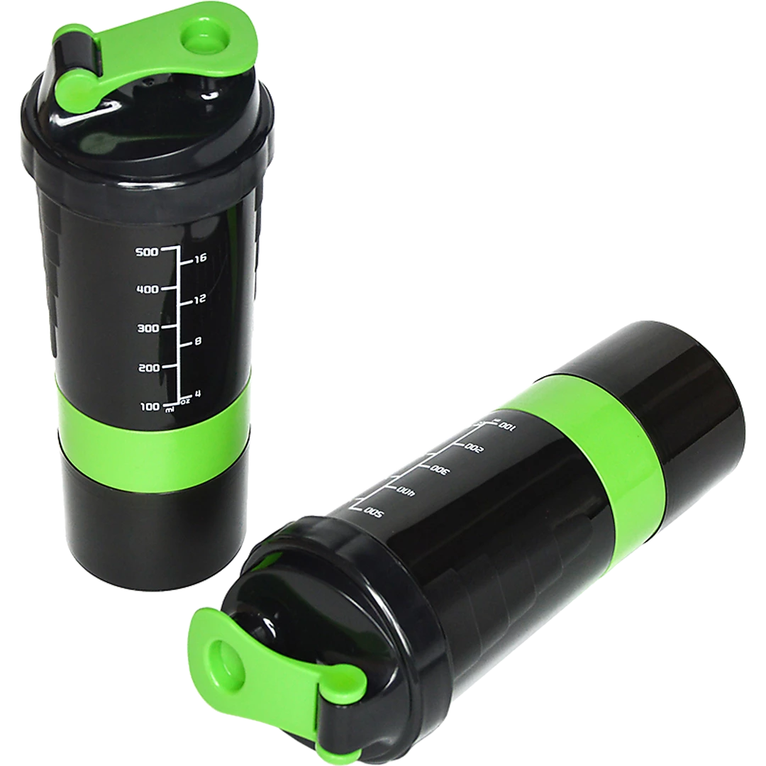 Randy & Travis Machinery 2x Protein Gym Shaker Premium 3 In 1 Smart Style Blender Mixer Cup Bottle Spider