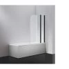 DIY & Renovation 180° Black Pivot Door 6mm Safety Glass Bath Shower Screen By Della Francesca - 100 X 140cm