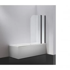 DIY & Renovation 180° Black Pivot Door 6mm Safety Glass Bath Shower Screen By Della Francesca - 100 X 140cm