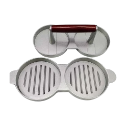 Randy & Travis Machinery Home & Lifestyle Double Burger Press Hamburger Maker Non Stick Aluminium Beef Patty Meat BBQ