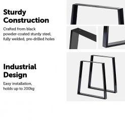 Randy & Travis Machinery Furniture Trapezium-Shaped Table Bench Desk Legs Retro Industrial Design Fully Welded