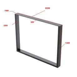 Della Francesca Furniture Rectangular-Shaped Table Bench Desk Legs Retro Industrial Design Fully Welded - Black