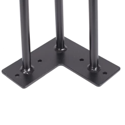 Della Francesca Furniture Set Of 4 Industrial 3-Rod Retro Hairpin Table Legs 12mm Steel Bench Desk - 11cm Black