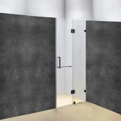Della Francesca 110 X 200cm Wall To Wall Frameless Shower Screen In Black Hardware With Square Handle DIY & Renovation