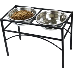 Brienz Dual Elevated Raised Pet Dog Puppy Feeder Bowl Stainless Steel Food Water Stand Home & Lifestyle