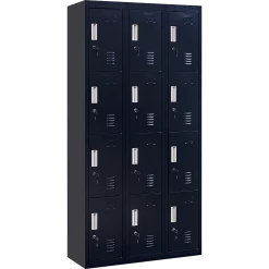Salvatore Angelotti Furniture Black 12-Door Locker For Office Gym Shed School Home Storage - Standard Lock With 2 Keys